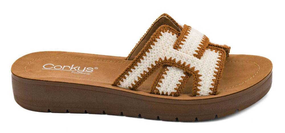 NEW CORKYS FOOTWEAR women's on the edge sandals in tan